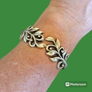BRIGHTON Flora Leaf Bangle Clamper Cuff Bracelet